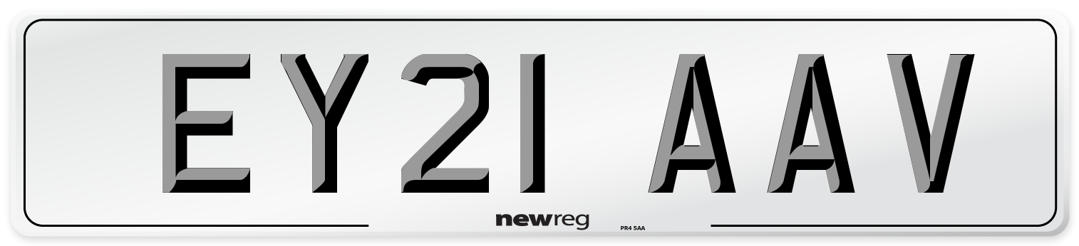 EY21 AAV Number Plate from New Reg